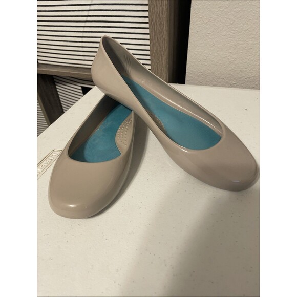 OkaB Casual Slip on Jelly Ballet Flat Womens Size 10 Chai Vegan VNC - Picture 1 of 11